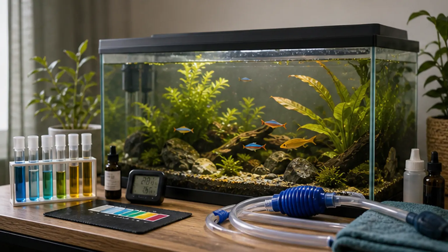 Imagem editorial sobre aquário novo? o ciclo da água é onde muitos peixes morrem