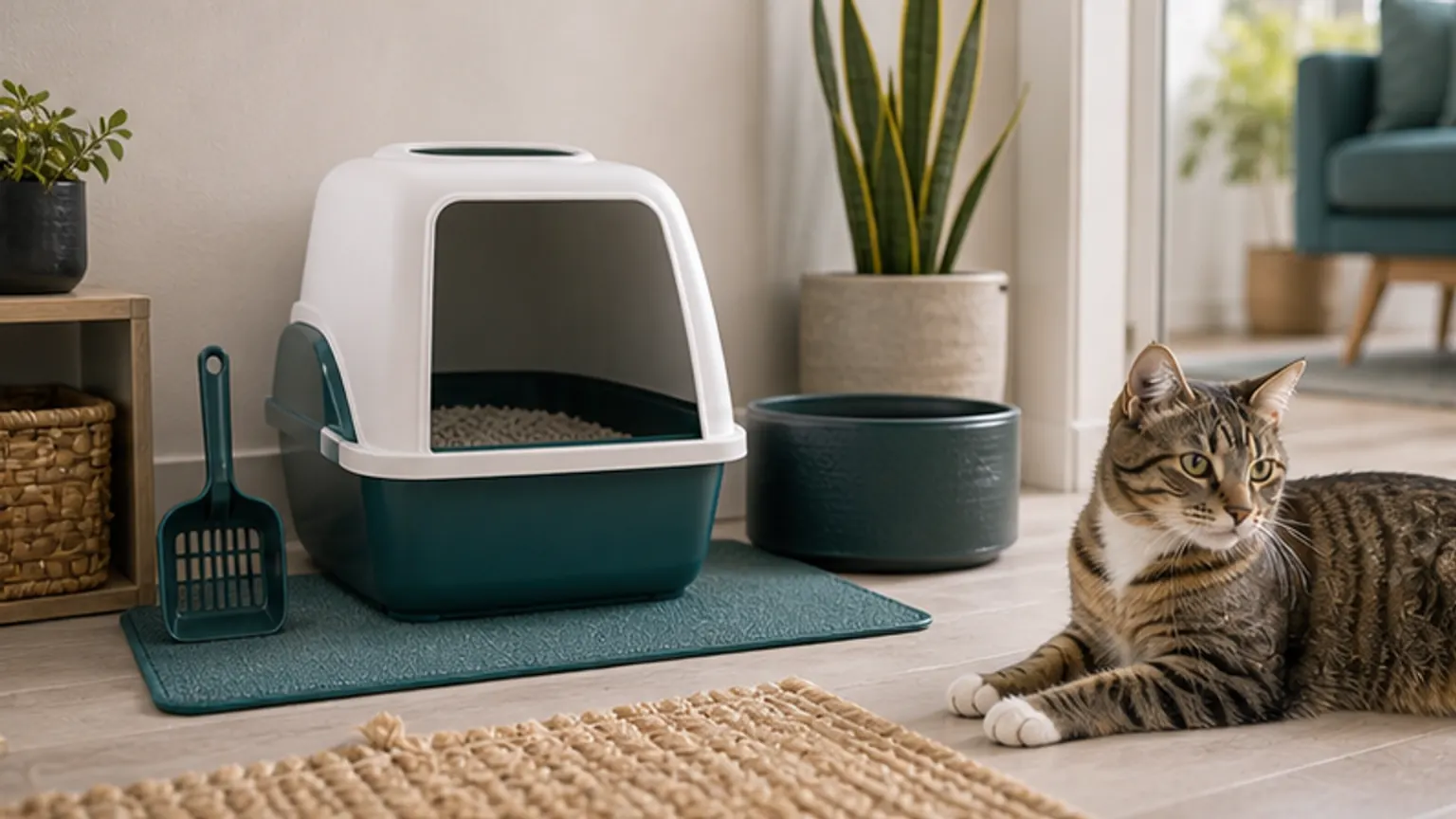 Imagem editorial sobre apartamento a cheirar a gato? a areia sem perfume só funciona se fizer isto