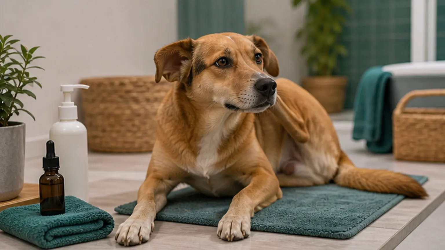 Imagem editorial sobre orelhas ou patas do cão cheiram mal? antes de comprar gotas, veja isto