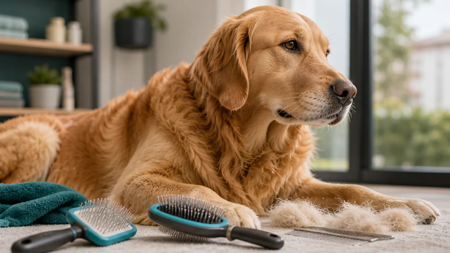 Imagem editorial sobre como deixar o pelo do cão brilhante: 7 erros que estragam o resultado