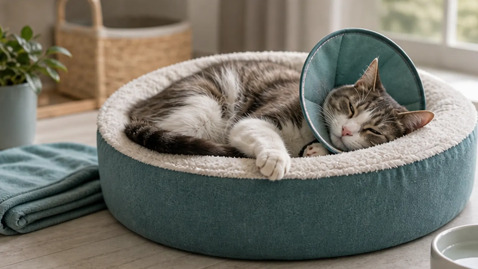 Imagem editorial sobre dicas para cuidar do gato após castração