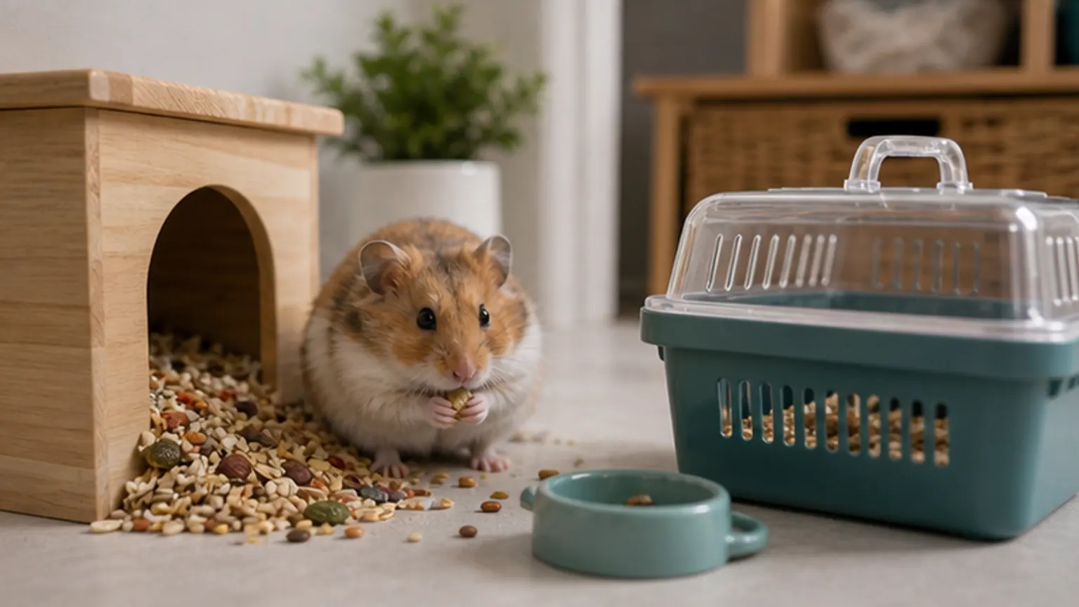 Imagem editorial sobre hamster guarda comida nos cantos? o erro é mexer em tudo de uma vez