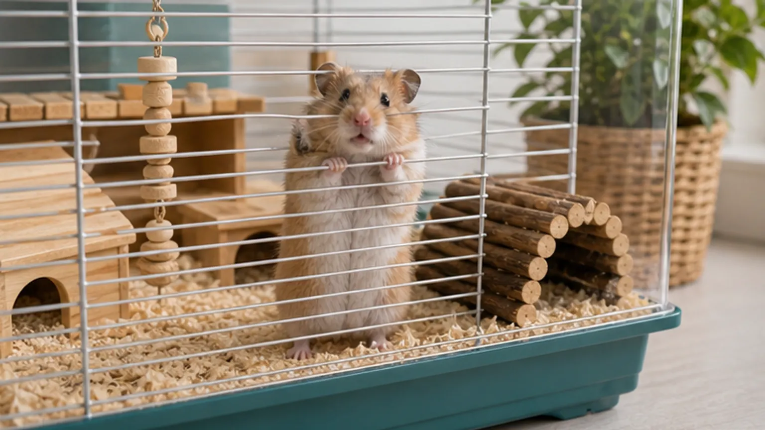Imagem editorial sobre hamster a roer a gaiola? pode ser stress, espaço ou tédio
