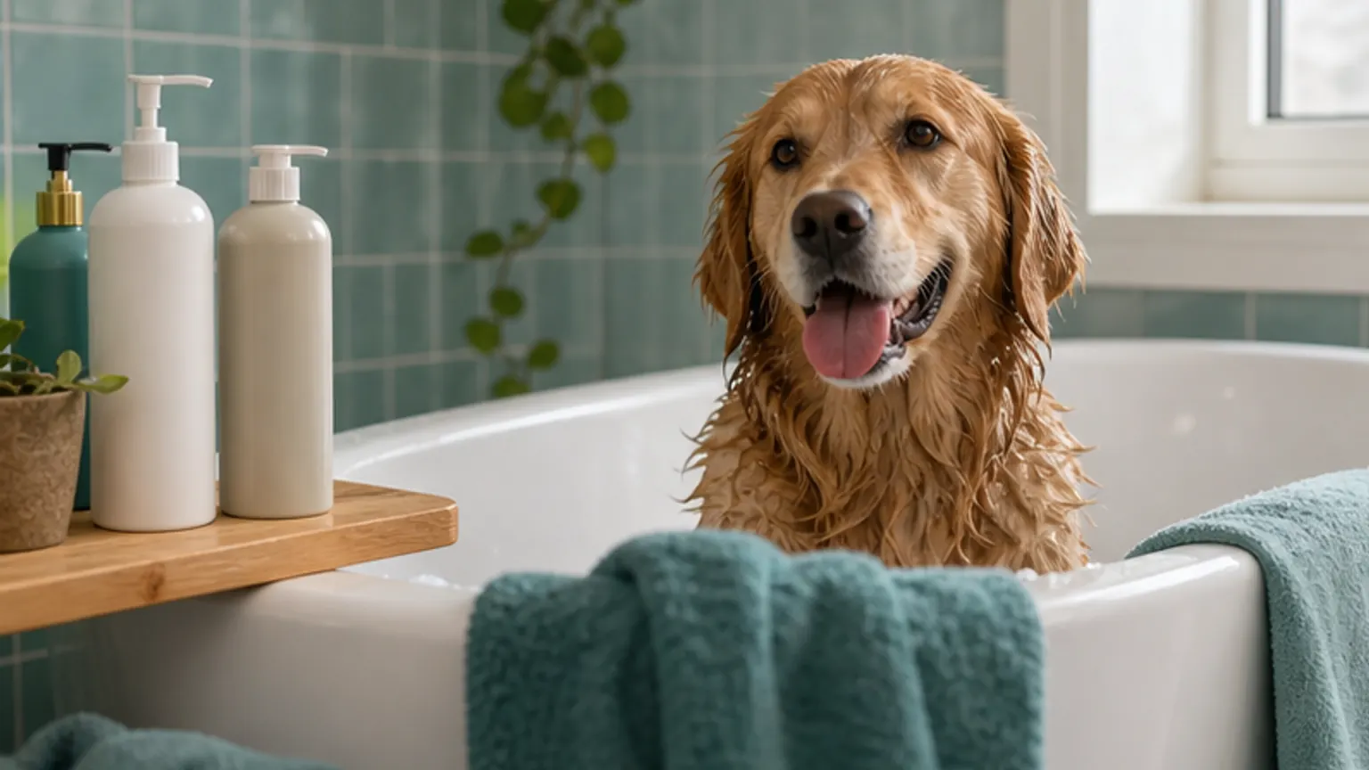 Imagem editorial sobre melhor champô para cão com pele sensível: o que evitar antes de comprar