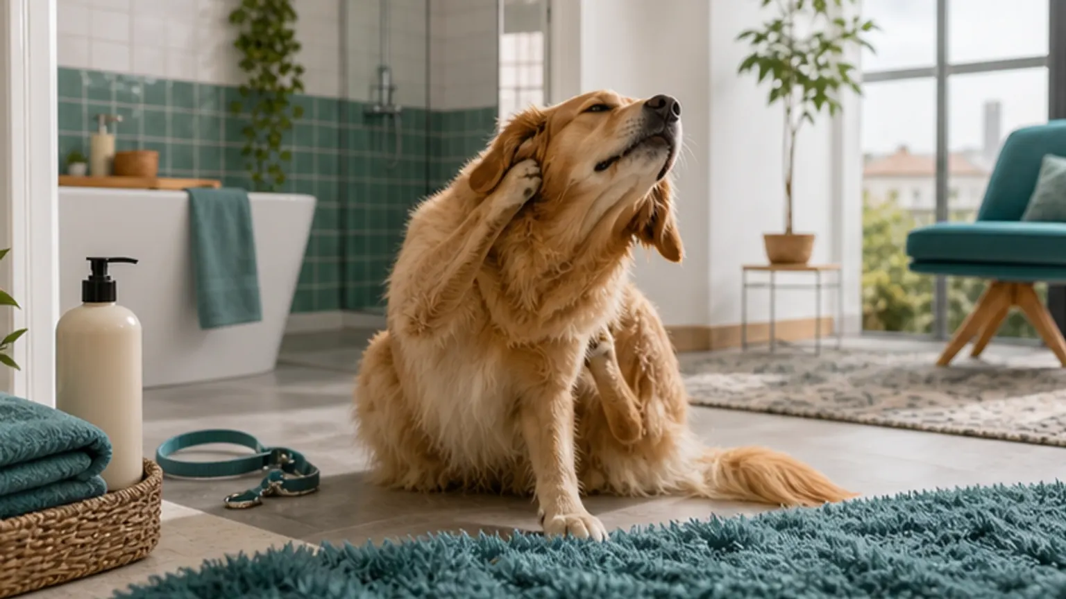 Imagem editorial sobre porque é que o meu cão cheira mal? 11 causas antes de comprar outro champô